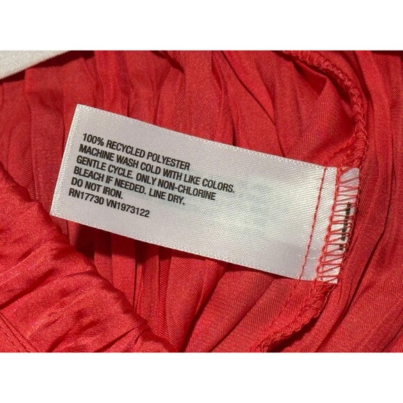 A New Day Women's Pleated Crinkle Satin Maxi Skirt by A New Day Coral Small - Picture 10 of 13